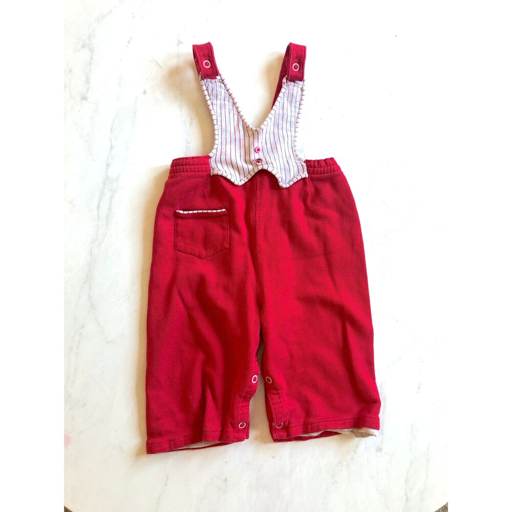 Bright Red and White Vintage Carters Baby Overalls | vintage baby clothes